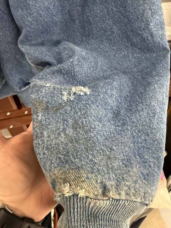 Vintage 90s Carhartt J139 DST Denim Blanket Lined Hooded Active Jacket - Picture 5 of 8